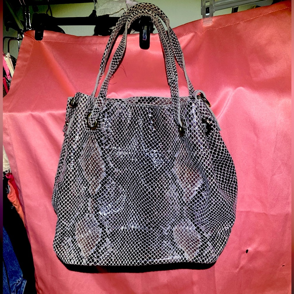 Faux snake skin hobo bag